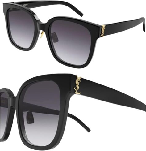 SAINT LAURENTSL SL SL M105/F YSL نظارة شمسية مربعة الشكل بشعار مفصل مع مجموعة نظارات فاخرة من eSHADES in Saudi Arabia