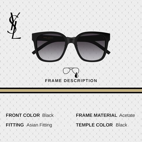 SAINT LAURENTSL SL SL M105/F YSL نظارة شمسية مربعة الشكل بشعار مفصل مع مجموعة نظارات فاخرة من eSHADES in Saudi Arabia