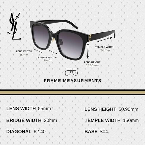 SAINT LAURENTSL SL SL M105/F YSL نظارة شمسية مربعة الشكل بشعار مفصل مع مجموعة نظارات فاخرة من eSHADES in Saudi Arabia