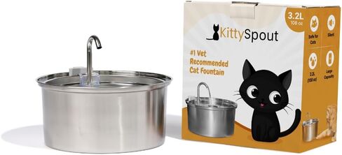 The KittySpout Stainless Steel Cat Water Fountain 2.0, 4L/135oz in Kuwait