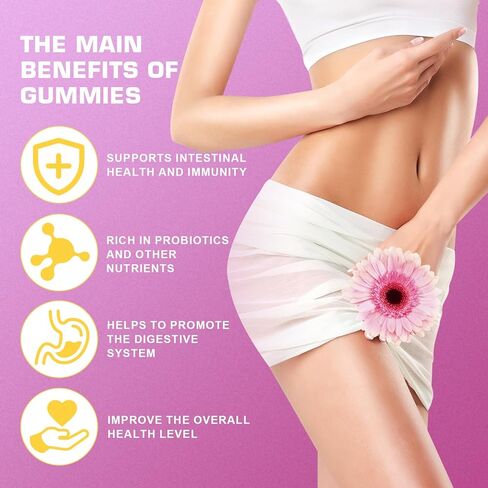 Her Juicy Feminine Probiotics Gummies for Women with Slippery Elm - Pineapple Flavor, pH Balance & Immune Health Support - Digestive & Feminine Support - Vegan Supplement, 60 C in Saudi Arabia