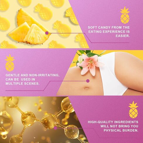 Her Juicy Feminine Probiotics Gummies for Women with Slippery Elm - Pineapple Flavor, pH Balance & Immune Health Support - Digestive & Feminine Support - Vegan Supplement, 60 C in Saudi Arabia