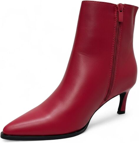 ABSOLEX Women 2.5-Inch Kitten Heel Sexy Pointed-Toe w/Side Zipper Ankle Booties in Kuwait