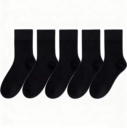 5 Pack Crew Socks for Women Soft Thick Warm Socks Casual Sock Solid Color in Saudi Arabia