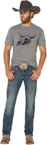 بنطلون جينز Wrangler Rock 47 من Magnolia Stretch Slim Straight Jeans أزرق 32W x 30L in Kuwait