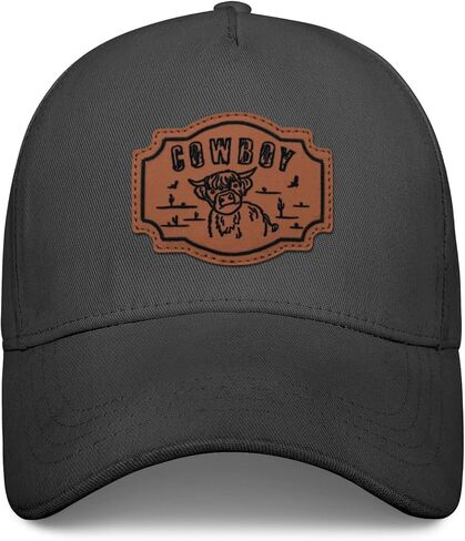 Vintage Cowboy Leather Hat for Men Women,Western Cowgirl Retro Print Hats,Unisex Adjustable Snapback,Funny Cow Cap in Saudi Arabia