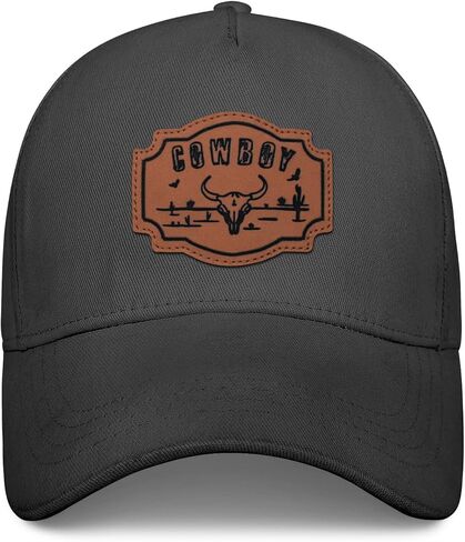 Vintage Cowboy Leather Hat for Men Women,Western Cowgirl Retro Print Hats,Unisex Adjustable Snapback,Funny Cow Cap in Saudi Arabia