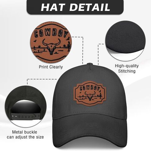 Vintage Cowboy Leather Hat for Men Women,Western Cowgirl Retro Print Hats,Unisex Adjustable Snapback,Funny Cow Cap in Saudi Arabia