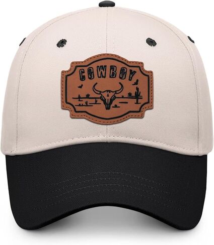Vintage Cowboy Leather Hat for Men Women,Western Cowgirl Retro Print Hats,Unisex Adjustable Snapback,Funny Cow Cap in Saudi Arabia