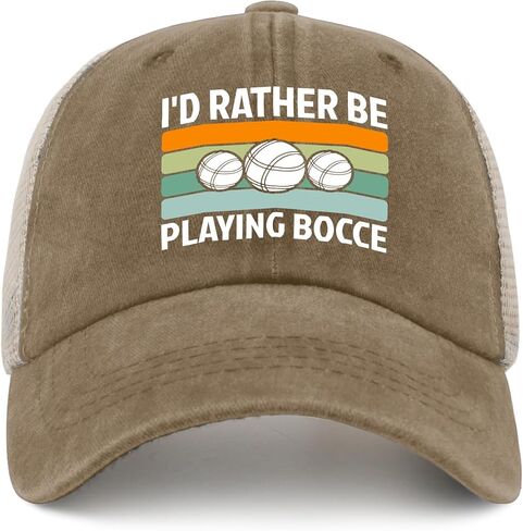 'd Rather Be Playing Bocce Funny Bocce Hats for Womens Funny Baseball Caps Fashion Washed Workout in Saudi Arabia