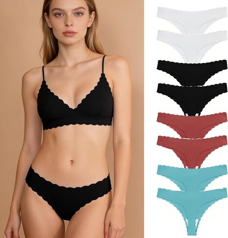 8 Pack Best Value Thongs Womens Cotton Underwear Mixed Black Red Blue White Panties Bulk Medium in Saudi Arabia