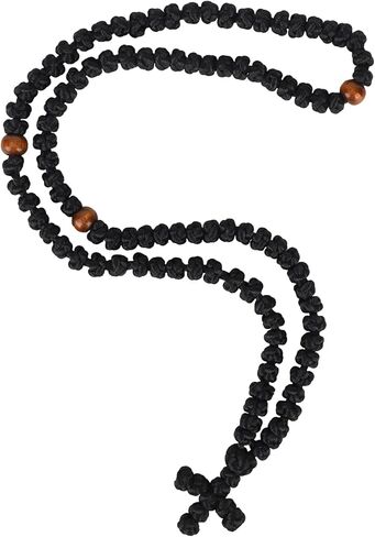 Christian Orthodox Prayer Rope, Handmade Orthodox Prayer Rope Necklace Greek Knot Bead Cross Blessing Pendant Charm Gift in Saudi Arabia