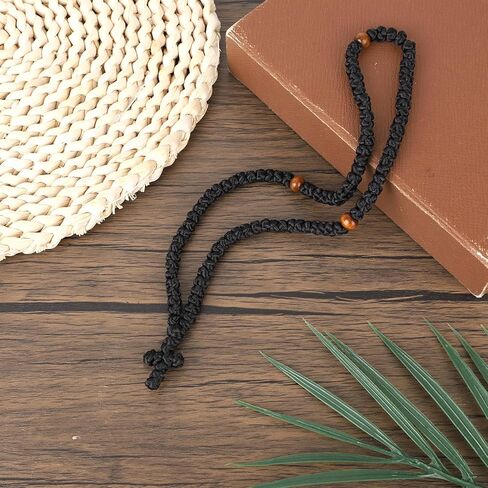 Christian Orthodox Prayer Rope, Handmade Orthodox Prayer Rope Necklace Greek Knot Bead Cross Blessing Pendant Charm Gift in Saudi Arabia