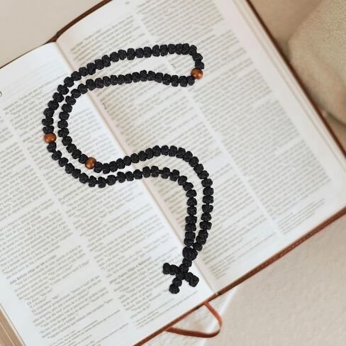 Christian Orthodox Prayer Rope, Handmade Orthodox Prayer Rope Necklace Greek Knot Bead Cross Blessing Pendant Charm Gift in Saudi Arabia
