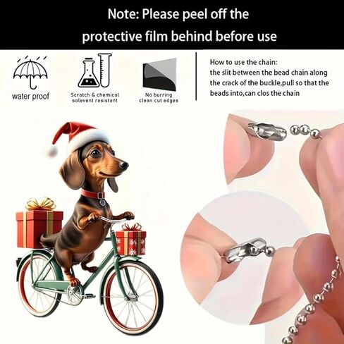 1pc Christmas Fun Dachshund Pendant Christmas Tree Pendant Decoration Acrylic Car Interior Decoration in Saudi Arabia