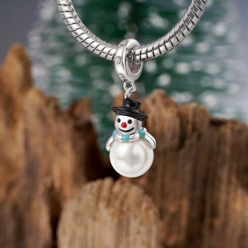GNOCE Christmas Mr.Snowman Pendant Dangle Charm for Women, S925 Sterling Silver Dangle Charms for Women Wife, Valentine‘s Day, Mother’s Day Marry Christmas Jewelry in Saudi Arabia