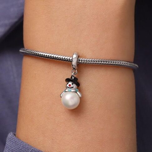 GNOCE Christmas Mr.Snowman Pendant Dangle Charm for Women, S925 Sterling Silver Dangle Charms for Women Wife, Valentine‘s Day, Mother’s Day Marry Christmas Jewelry in Saudi Arabia