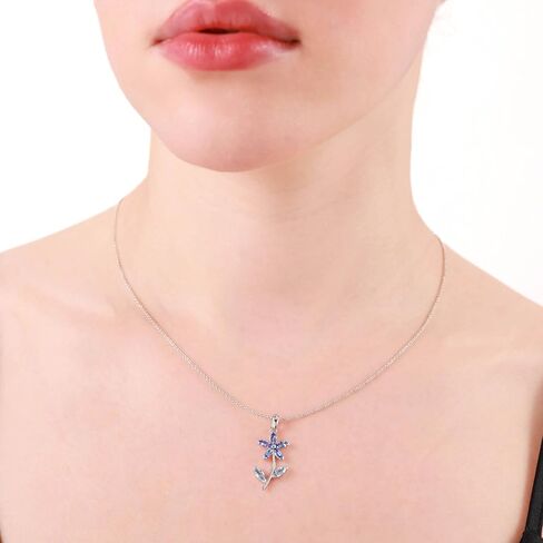 Silvershake White Gold Plated 925 Sterling Silver Flower Leaf Pendant in Saudi Arabia