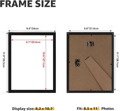 مجموعة إطارات صور Giftgarden مقاس 8.5 × 11 مكونة من 15 قطعة، إطار شهادة من الخشب الأسود مقاس 8.5 × 11 لعرض شهادة الدبلوم على الحائط أو سطح الطاولة in Kuwait