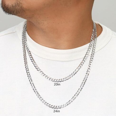 Nuragold 10k Real White Gold Solid Cuban Curb Link 6mm Chain Necklace (20"-30") Italian Jewelry for Men in Saudi Arabia