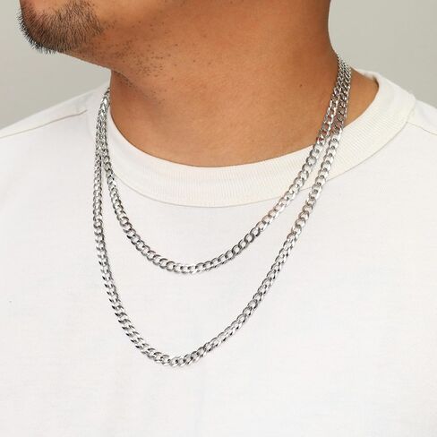 Nuragold 10k Real White Gold Solid Cuban Curb Link 6mm Chain Necklace (20"-30") Italian Jewelry for Men in Saudi Arabia