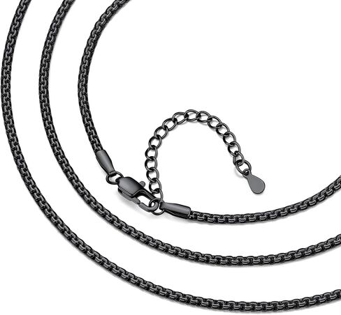 Bestyle 18K Gold Plated/Silver/Black Chain for Men, Hypoallergenic 2/4/6/8mm Stainless Steel Flat Link Chain Necklace for Men & Women Hip Hop Jewelry, 14-30" in Saudi Arabia
