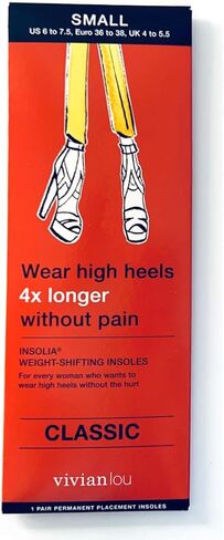 Vivian Lou Weight Shifting Insoles for High Heels, All-Day Comfort, Foot Pain Relief (Color: Transparent) Not Gel Inserts Pads or Cushions (Small US 6 to 7.5 Women Shoes) in Saudi Arabia