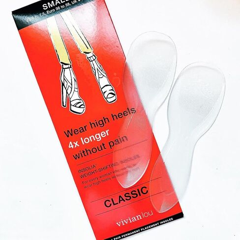 Vivian Lou Weight Shifting Insoles for High Heels, All-Day Comfort, Foot Pain Relief (Color: Transparent) Not Gel Inserts Pads or Cushions (Small US 6 to 7.5 Women Shoes) in Saudi Arabia