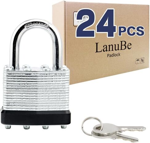 LanuBe Lock Laminated keyed Padlock (1-9/16", 40mm), keyed Alike Locks, Normal Shackle,Marked Black Plastic Hoop, Pack of 100 in Saudi Arabia