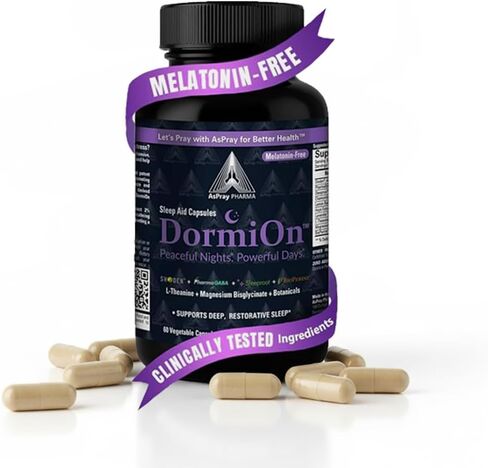 DormiOn™ أفضل مساعد للنوم خالي من الميلاتونين. 10 في 1 للنوم، والإجهاد، والكورتيزول، والمزاج، والدعم المعرفي مع الناردين، والغابا، والأشواغاندا، والثيانين، والمغنيسيوم والأعشاب للنوم الطبيعي العميق والاستيقاظ منتعشًا. in Saudi Arabia