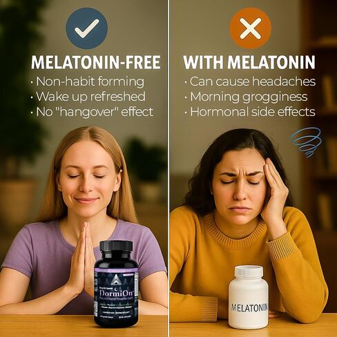 DormiOn™ أفضل مساعد للنوم خالي من الميلاتونين. 10 في 1 للنوم، والإجهاد، والكورتيزول، والمزاج، والدعم المعرفي مع الناردين، والغابا، والأشواغاندا، والثيانين، والمغنيسيوم والأعشاب للنوم الطبيعي العميق والاستيقاظ منتعشًا. in Saudi Arabia