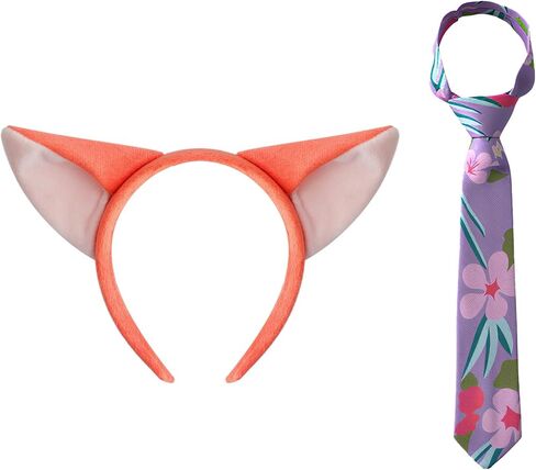 ZKRYHB 2PCS Costume Accessories Set Animal Fox Ear Headband Tie for Halloween Cosplay in Saudi Arabia