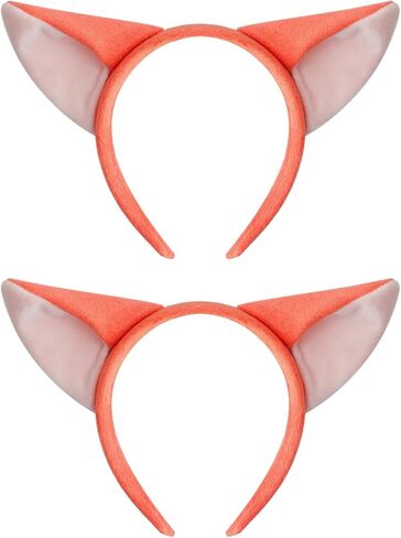 ZKRYHB 2PCS Costume Accessories Set Animal Fox Ear Headband Tie for Halloween Cosplay in Saudi Arabia