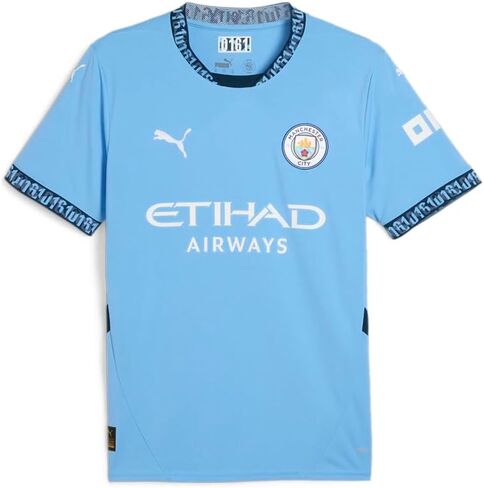 PUMA Mens MCFC Home Crew Neck Short Sleeve Jersey Casual - Blue in Saudi Arabia