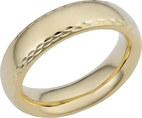 Au Naturale 10k Yellow Gold 6 mm Milgrain Comfort Fit Band Wedding Ring for Men and Women | Size 7, 8, 9 or 10 in Saudi Arabia
