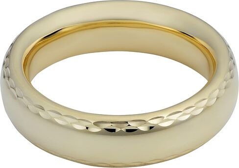 Au Naturale 10k Yellow Gold 6 mm Milgrain Comfort Fit Band Wedding Ring for Men and Women | Size 7, 8, 9 or 10 in Saudi Arabia