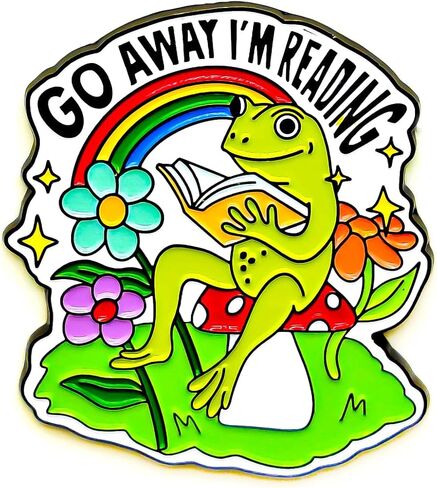 Go Away I'm Reading دبوس المينا - سلسلة عالم الحيوان - دبوس طية صدر السترة من المينا - شارة مطلية للملابس والحقائب والأسهم in Saudi Arabia