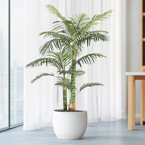 Artificial Palm Tree 5ft Tall Fake Palm Tree Indoor Decor Faux Tropical Areca Floor Plant in Pot, Artificial Silk Plant for Home Office Living Room Decor Indoor in Saudi Arabia