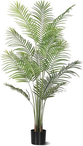Artificial Palm Tree 5ft Tall Fake Palm Tree Indoor Decor Faux Tropical Areca Floor Plant in Pot, Artificial Silk Plant for Home Office Living Room Decor Indoor in Saudi Arabia