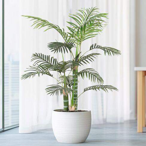 Artificial Palm Tree 5ft Tall Fake Palm Tree Indoor Decor Faux Tropical Areca Floor Plant in Pot, Artificial Silk Plant for Home Office Living Room Decor Indoor in Saudi Arabia