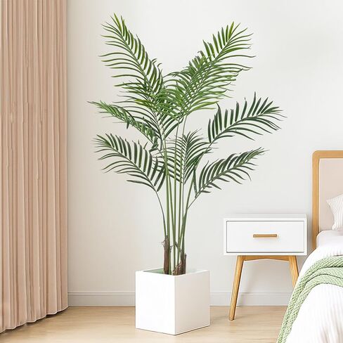 Artificial Palm Tree 5ft Tall Fake Palm Tree Indoor Decor Faux Tropical Areca Floor Plant in Pot, Artificial Silk Plant for Home Office Living Room Decor Indoor in Saudi Arabia