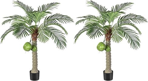 Artificial Palm Tree 5ft Tall Fake Palm Tree Indoor Decor Faux Tropical Areca Floor Plant in Pot, Artificial Silk Plant for Home Office Living Room Decor Indoor in Saudi Arabia