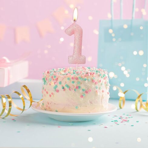 2nd Glitter Birthday Candles,Pink Birthday Number Candle,Macaroon 3D Flash Number 2 Candle,Suitable for Girls and Boys' Birthdays,Weddings,Anniversaries,Theme Party Cake Decorations in Saudi Arabia