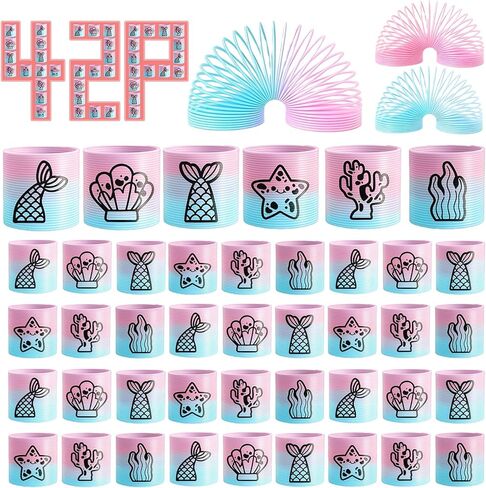 42 Pack Mini Spring Party Favors Toys Magic Fidget Stress Coil for Favor Carnival Prize Birthday Goodie Bag Stuffers for Kids Boys Girls in Kuwait