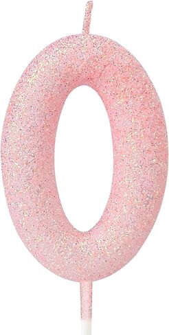 2nd Glitter Birthday Candles,Pink Birthday Number Candle,Macaroon 3D Flash Number 2 Candle,Suitable for Girls and Boys' Birthdays,Weddings,Anniversaries,Theme Party Cake Decorations in Saudi Arabia