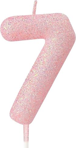 2nd Glitter Birthday Candles,Pink Birthday Number Candle,Macaroon 3D Flash Number 2 Candle,Suitable for Girls and Boys' Birthdays,Weddings,Anniversaries,Theme Party Cake Decorations in Saudi Arabia