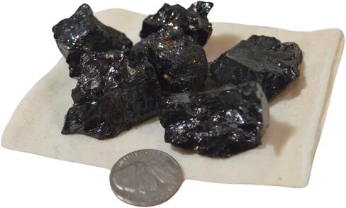 Elite Noble Raw Shungite Rocks Gemstones | Water Purification Cleansing Detox | Meditation Energy Healing Cleansing High Vibration Natural Stones | 4-14 g in Saudi Arabia