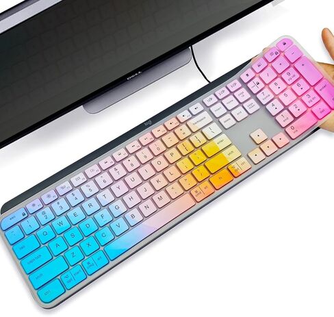 Keyboard Cover Silicone for K860 Logitech, Keyboard Cover for Logitech K860 Ergonomic Wireless Keyboards, Waterproof Dustproof Keyboard Skin Ultra-Thin Easy to Clean (Transparent) in Saudi Arabia