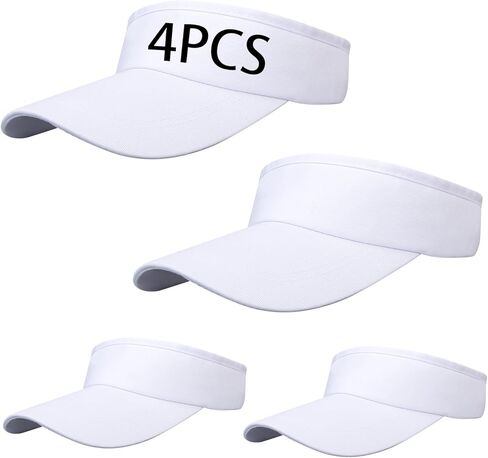 4 PCS Black Empty Top Hat Bulk Solid Color Blank Adjustable Sport Sun Visor Hats Athletic Visor Caps for Women and Men Summer Outdoor Anti Ultraviolet for Beach Golf Tennis Baseball in Kuwait