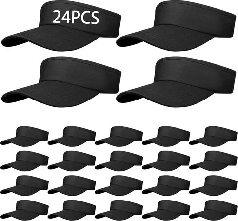 4 PCS Black Empty Top Hat Bulk Solid Color Blank Adjustable Sport Sun Visor Hats Athletic Visor Caps for Women and Men Summer Outdoor Anti Ultraviolet for Beach Golf Tennis Baseball in Kuwait